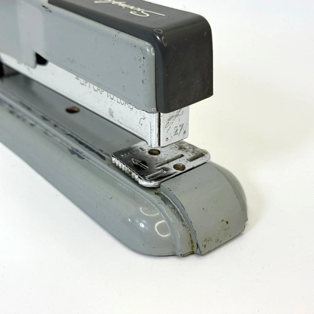 1950s VTG Swingline 27 Gray Metal Stapler USA Art Deco Mid Century Desk Office